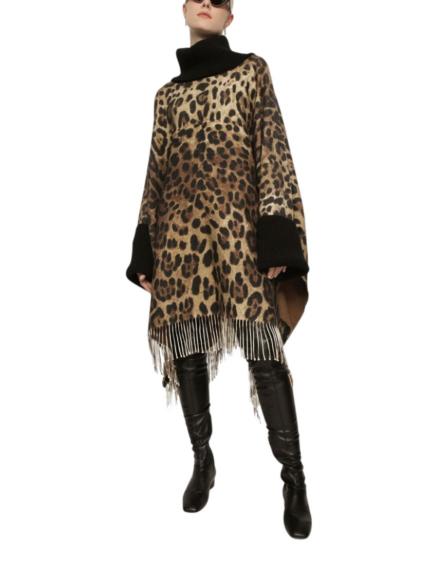 Leopard Animal Print Turtle Neck Sweater 2