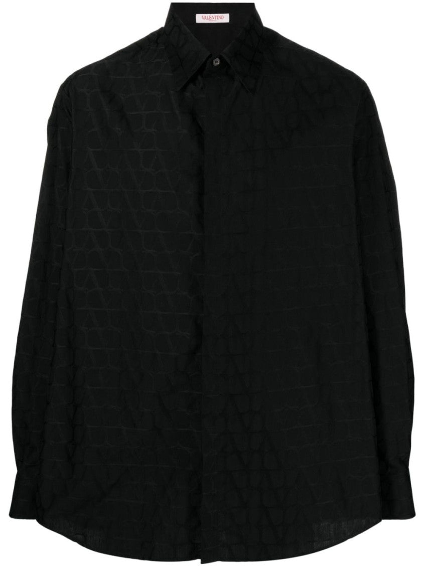 Black Texture Monogram Jacquard Shirt 1