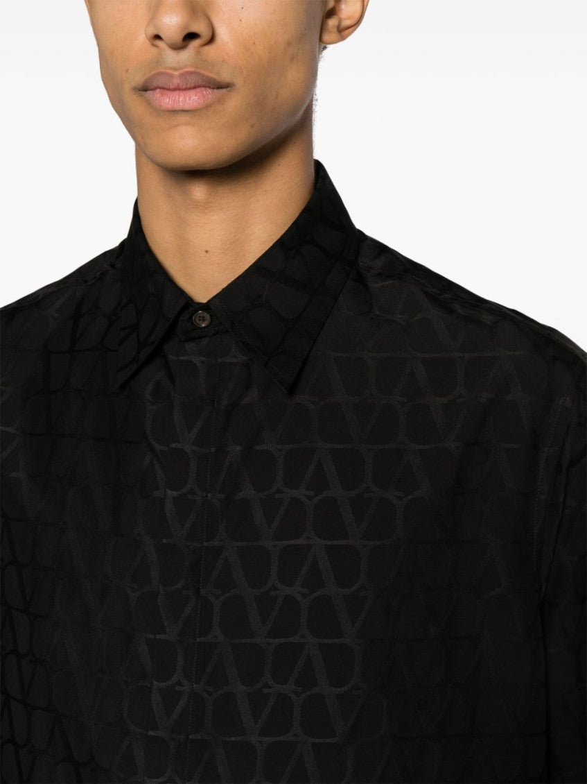 Black Texture Monogram Jacquard Shirt 4