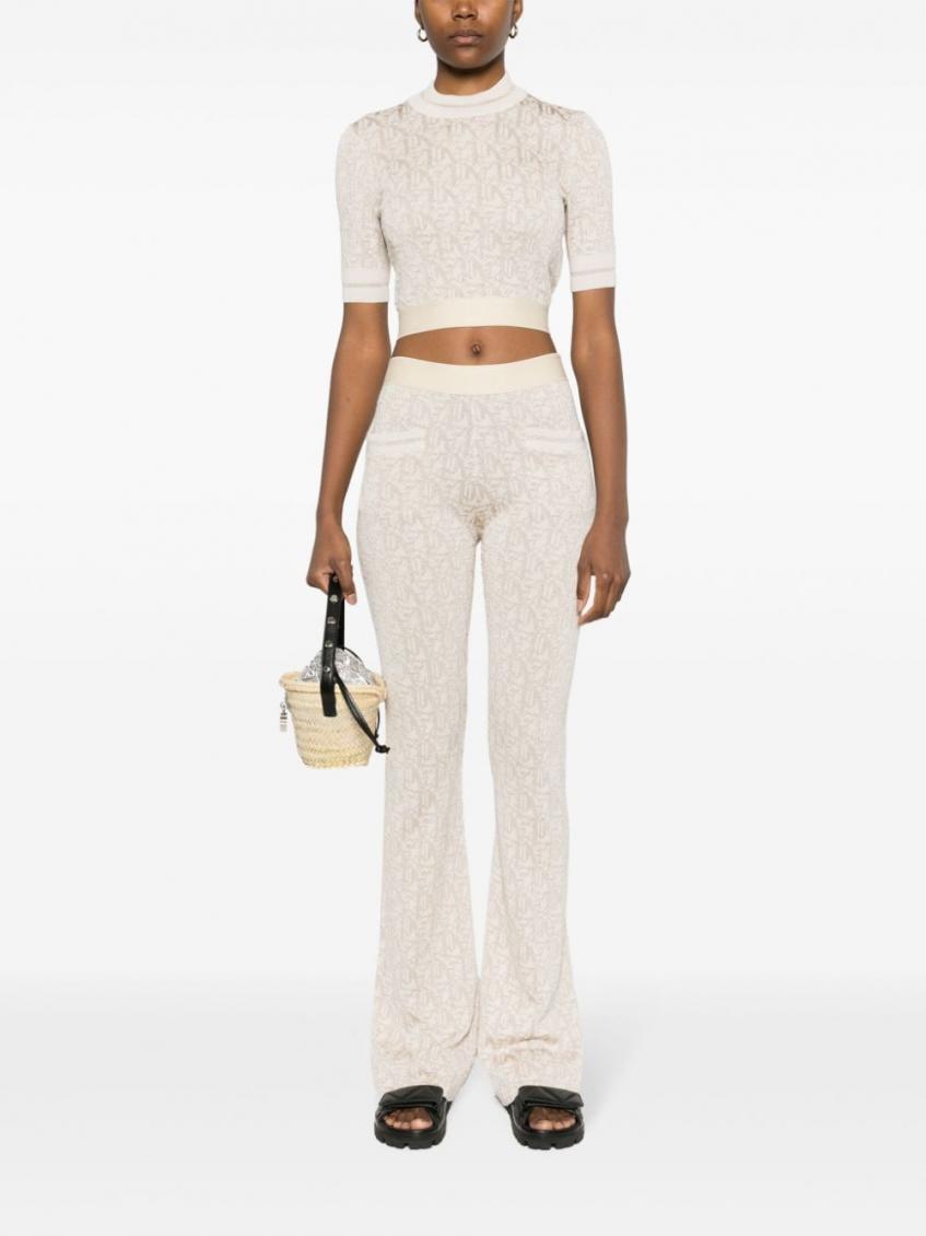 Natural Natural Monogram Jacquard Trousers 2