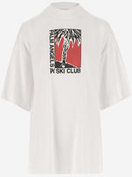 Beige White Graphic Print T-Shirts 1