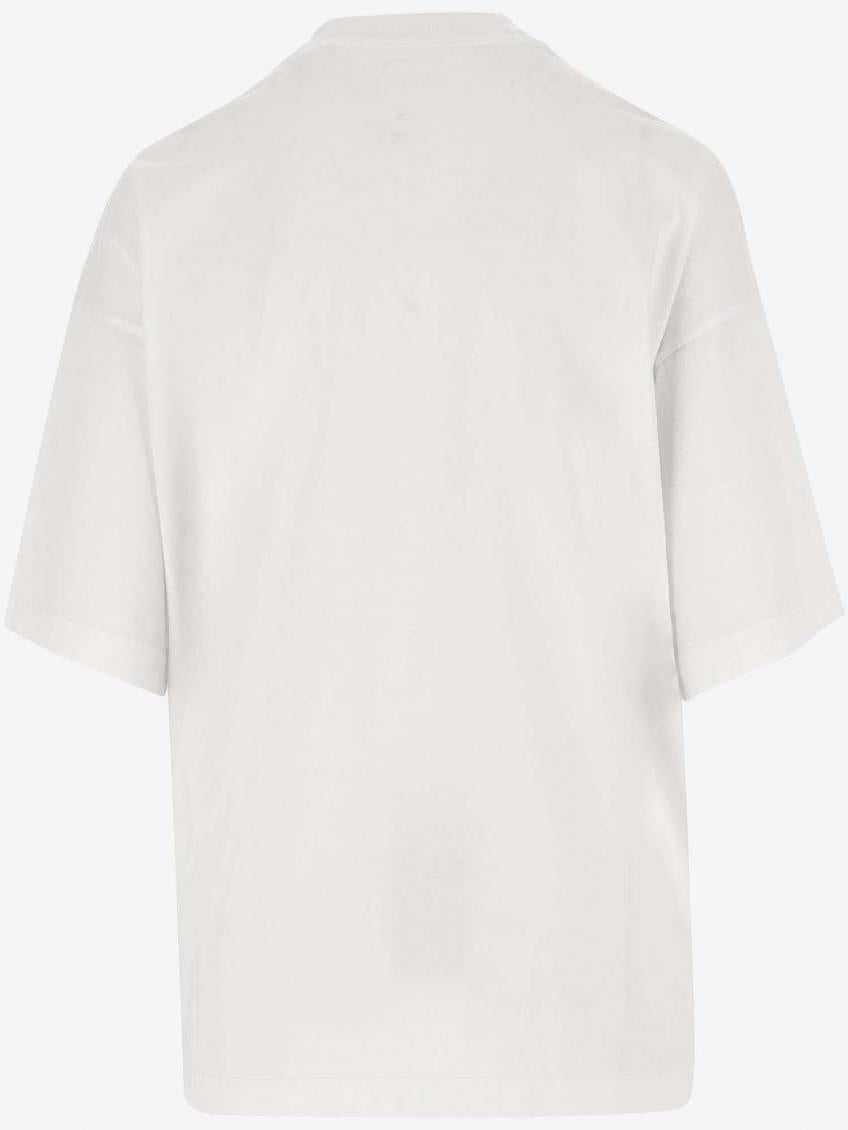 Beige White Graphic Print T-Shirts 3
