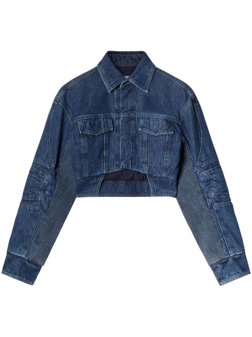 Blue Cropped Denim Jacket 2