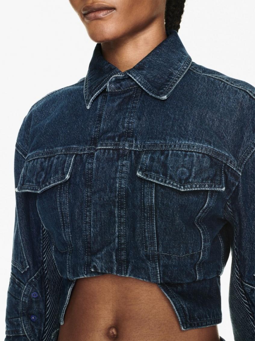 Blue Cropped Denim Jacket 3