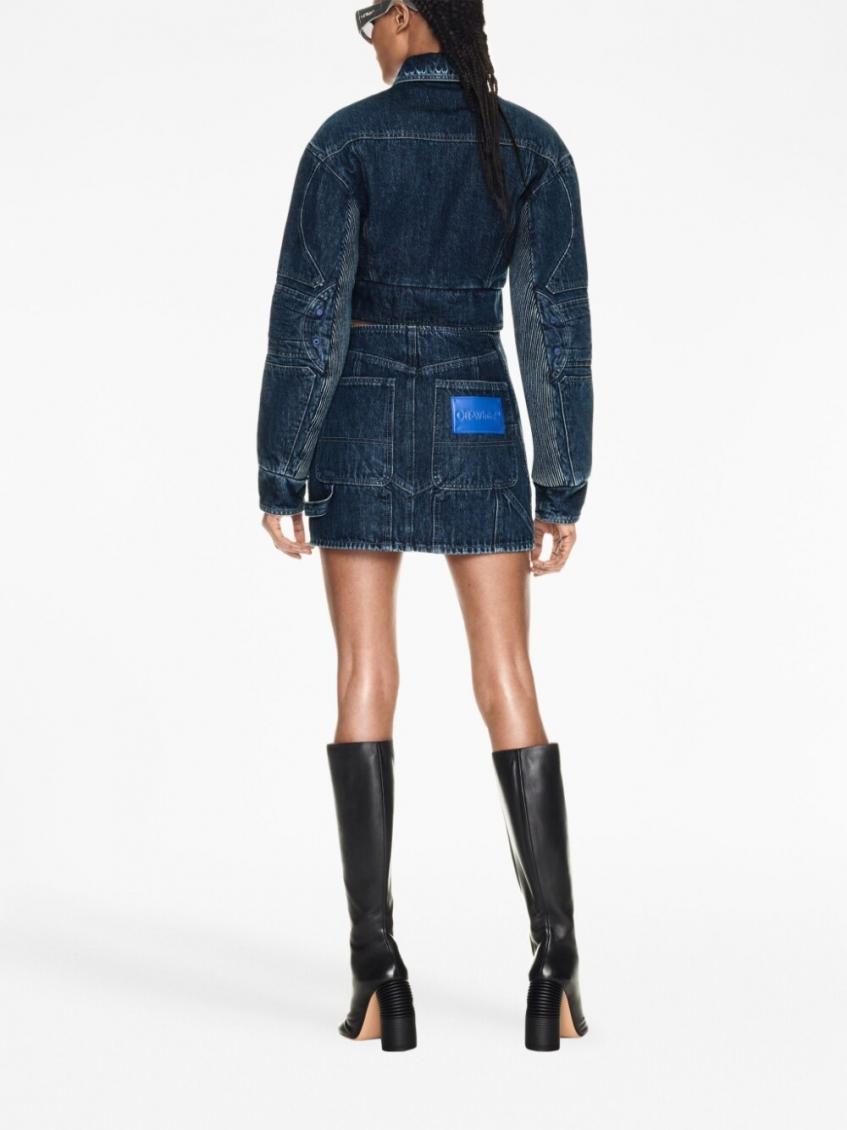 Blue Cropped Denim Jacket 4