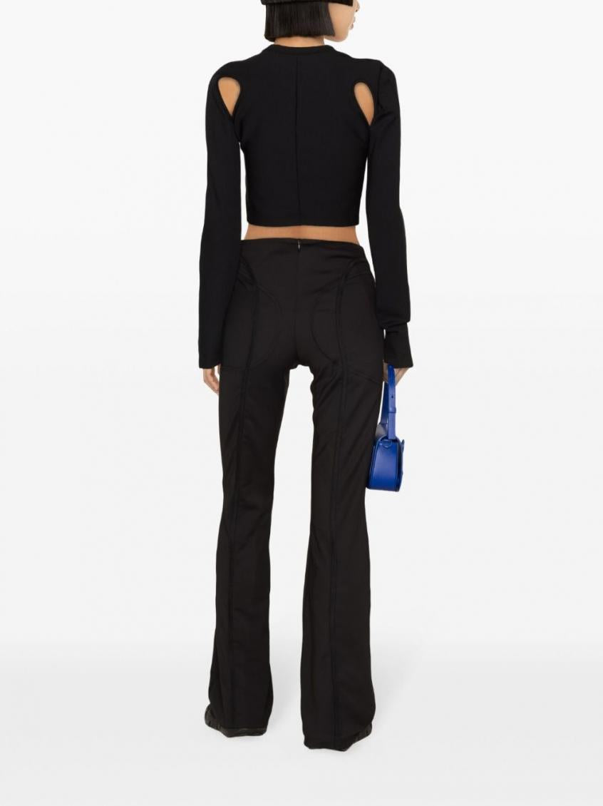 Black Cut-out Long Sleeve Cropped Top 3