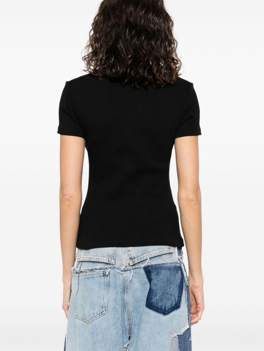Black Logo Cotton T-shirt 3