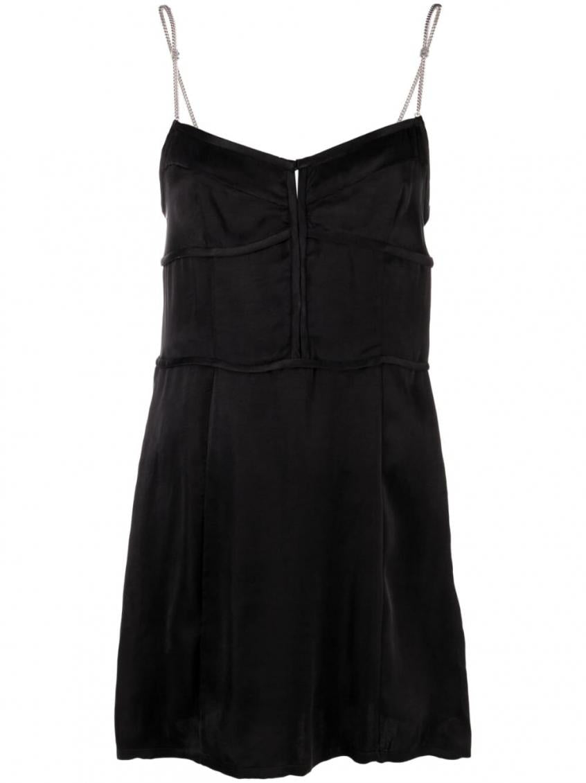 Black Chain-straps Mini Dress 2