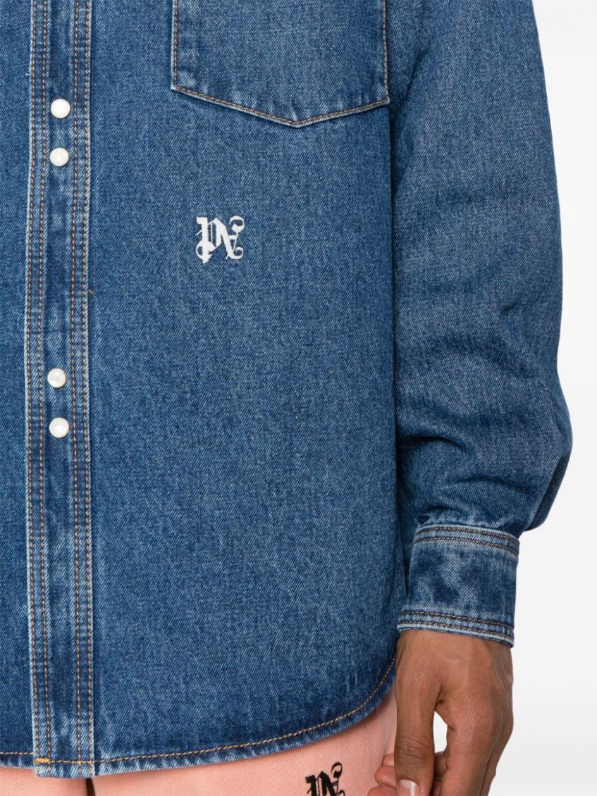 Blue Blue Monogram Denim Shirt 4