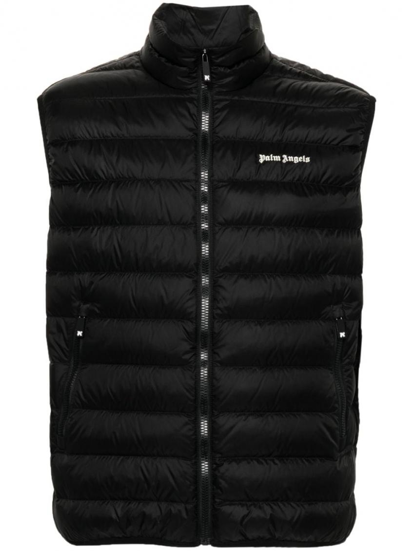 Black Logo Down Waistcoat Jacket 2