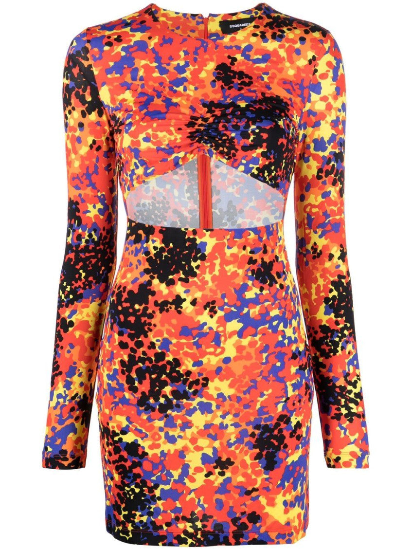 Multicolor Multi color Printed Cut-out Dress 1