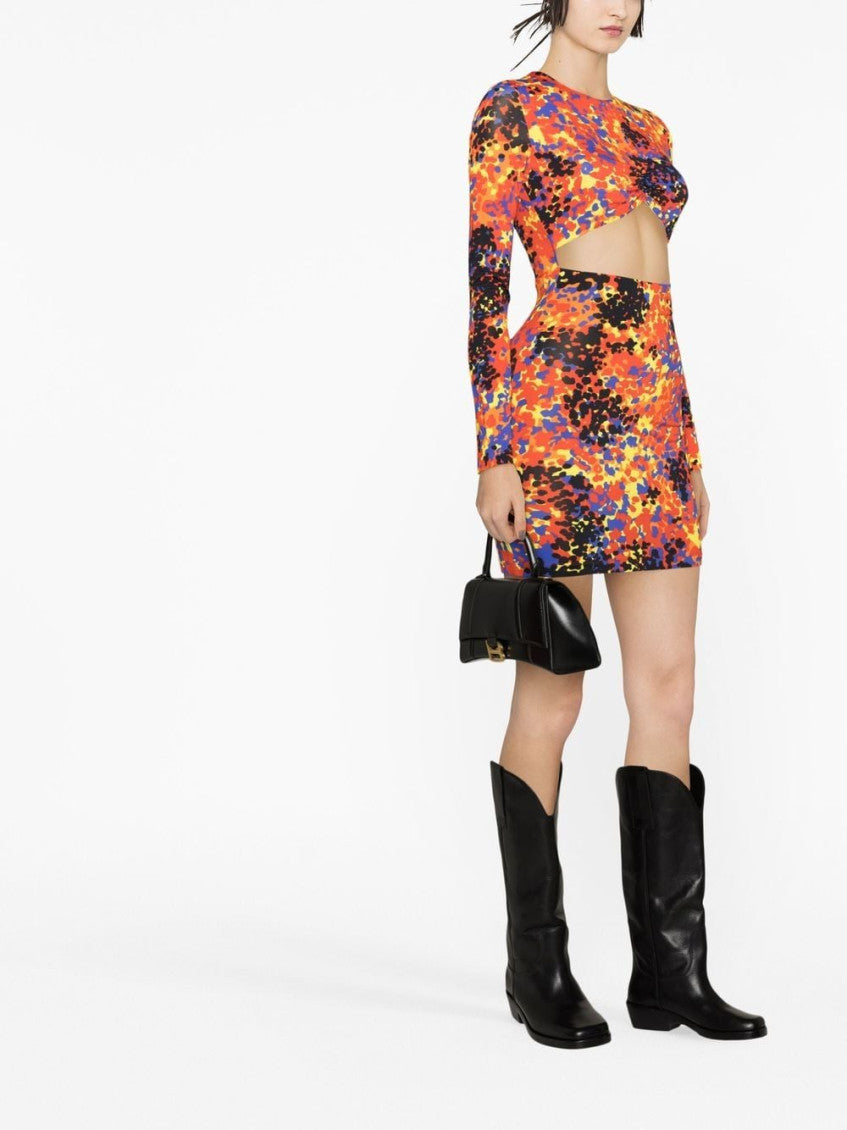 Multicolor Multi color Printed Cut-out Dress 2