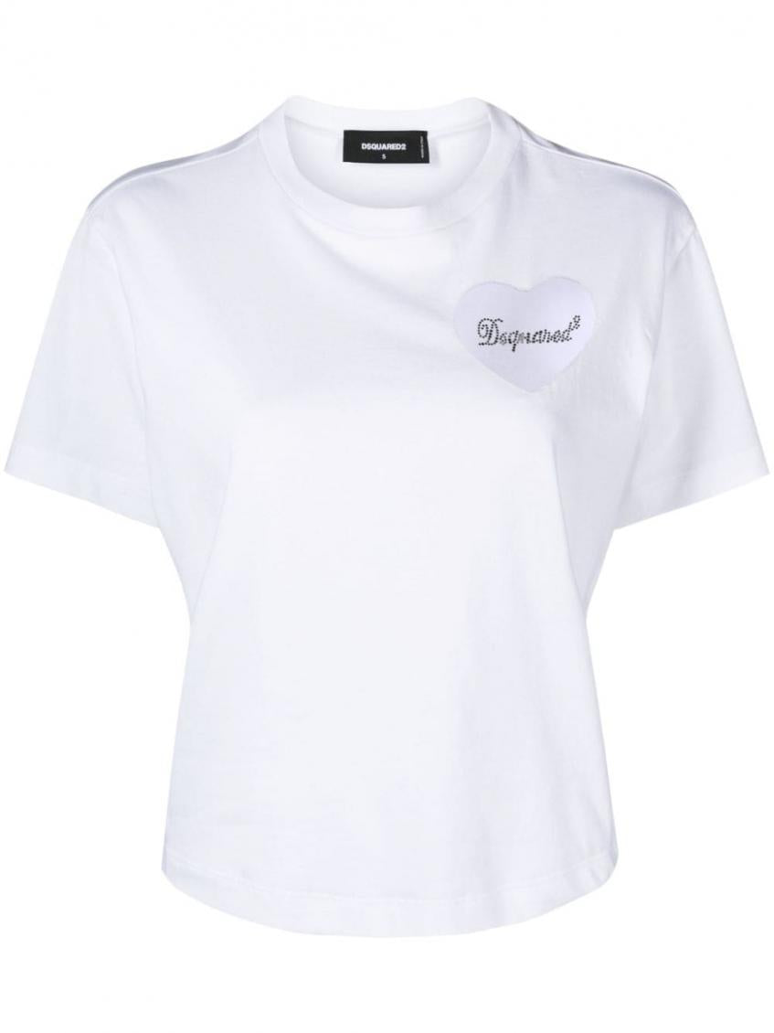 White Logo Print T-Shirt 1
