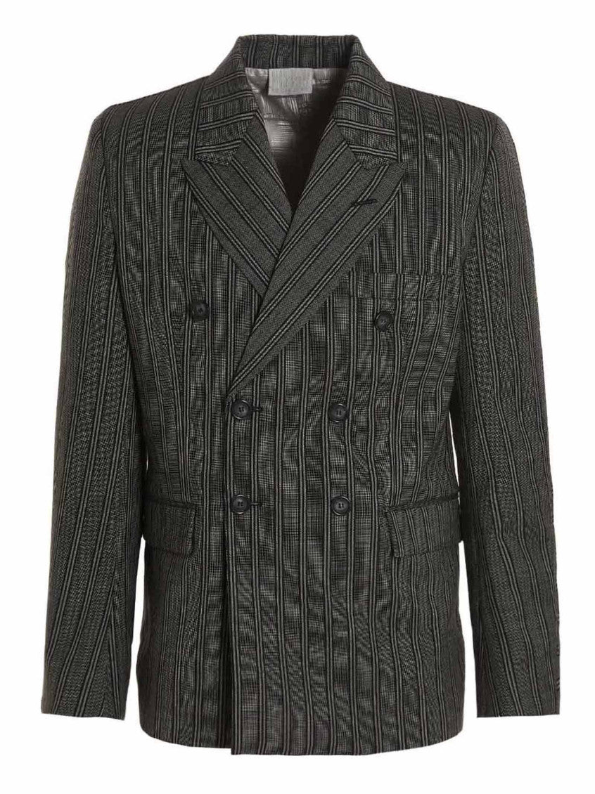 Black Tonal Double Breasted Blazer 1