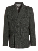 Black Tonal Double Breasted Blazer 1