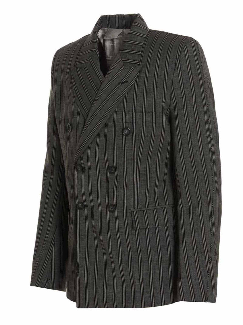 Black Tonal Double Breasted Blazer 2