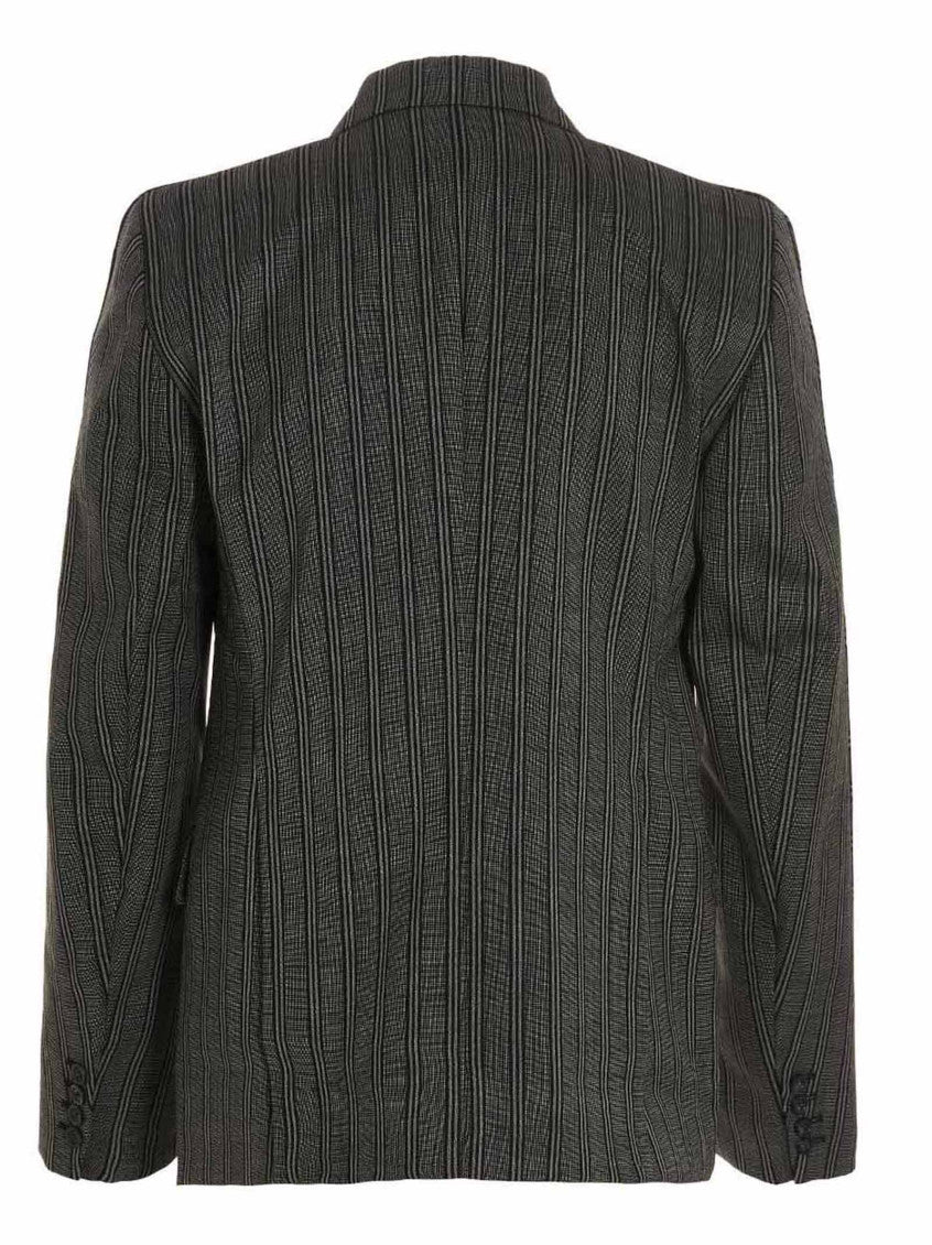 Black Tonal Double Breasted Blazer 3
