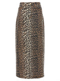 Leopard Print Organic Cotton Midi Skirt 1