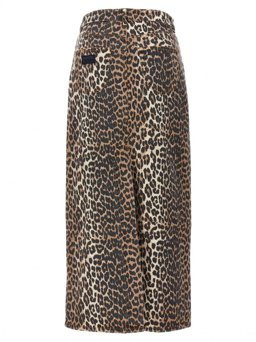 Leopard Print Organic Cotton Midi Skirt 3