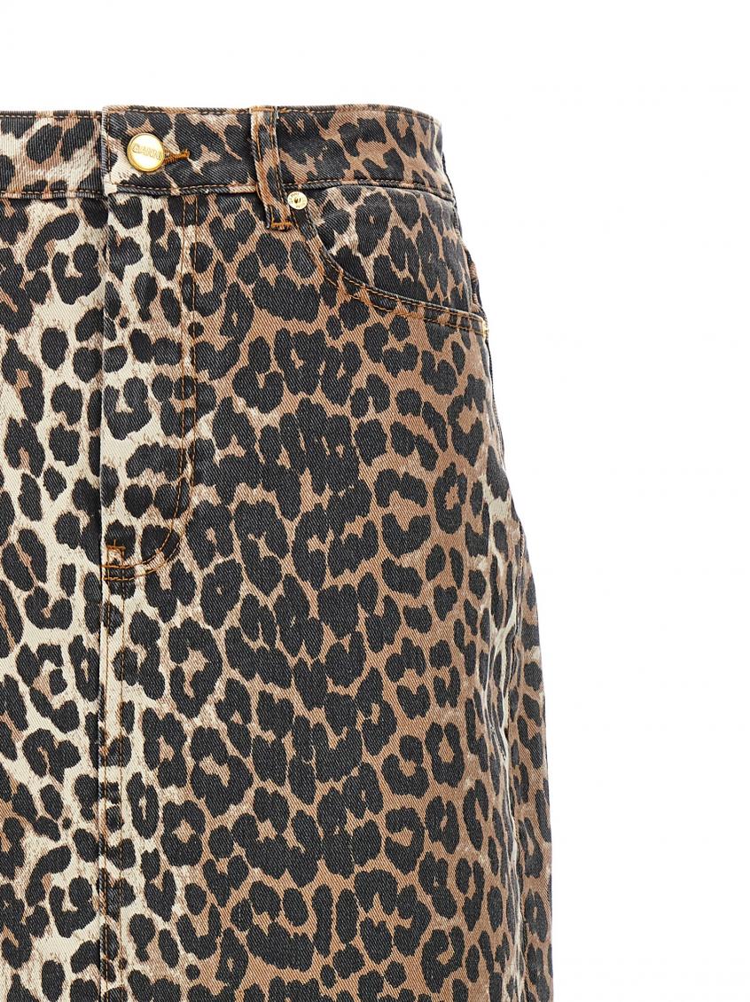 Leopard Print Organic Cotton Midi Skirt 4