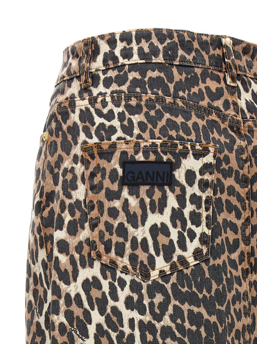 Leopard Print Organic Cotton Midi Skirt 5