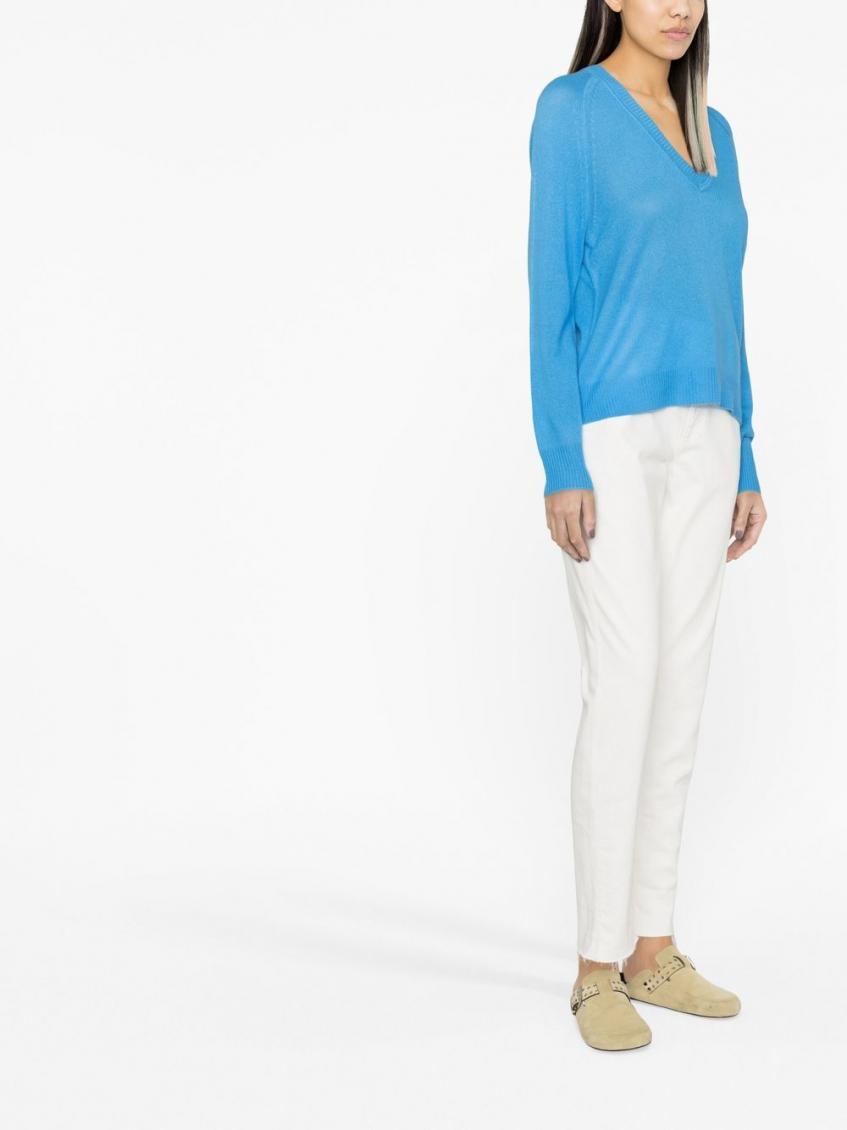 Blue V-neck Sweater 2