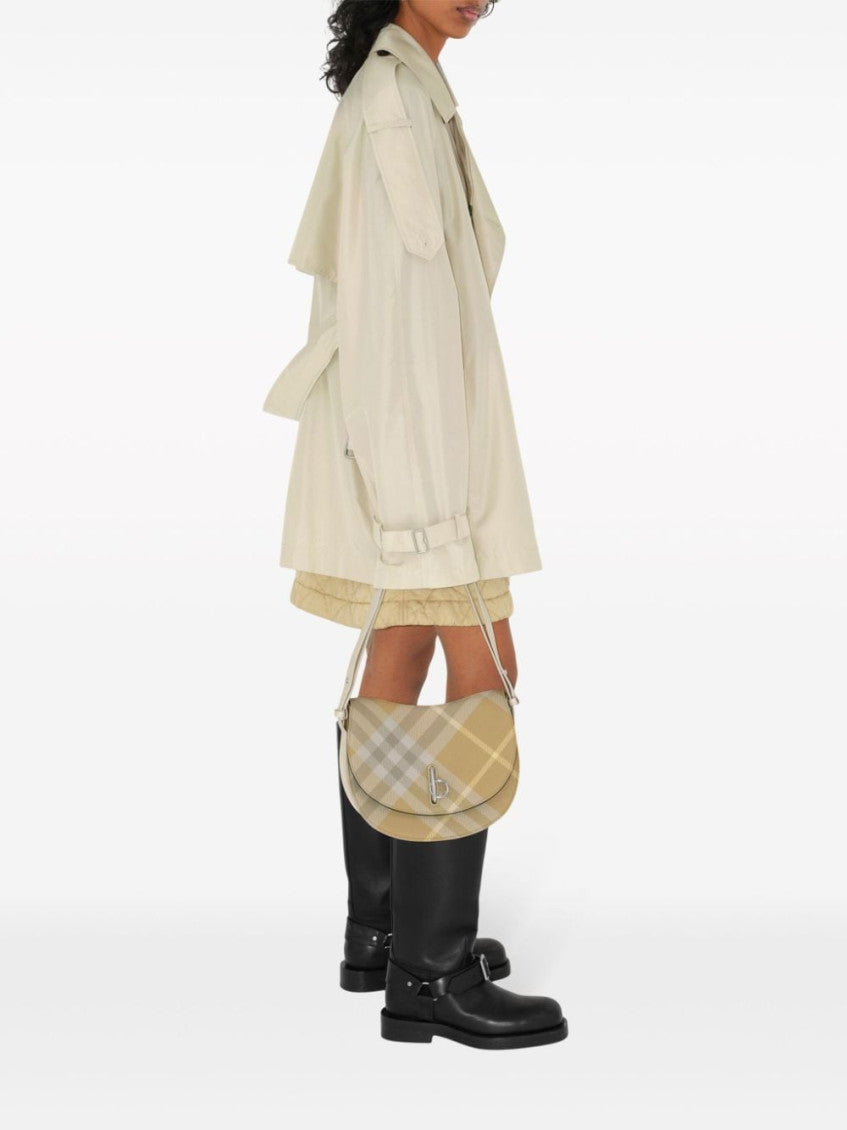 White Notched Lapel Double-breasted Trench Coat 6
