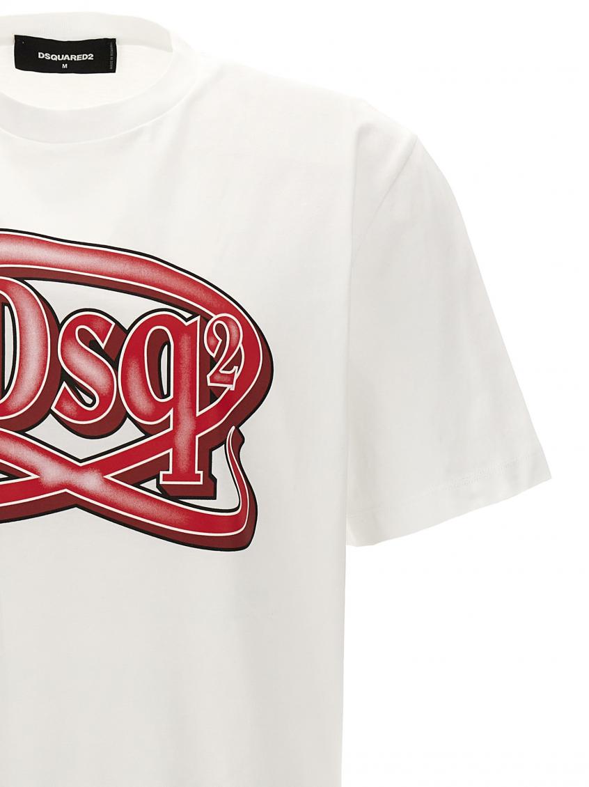 White Logo Print T-shirt 3
