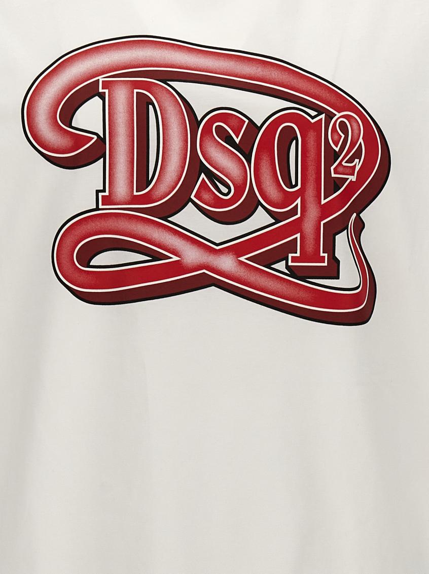 White Logo Print T-shirt 4