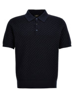 Blue Woven Knit Polo 1