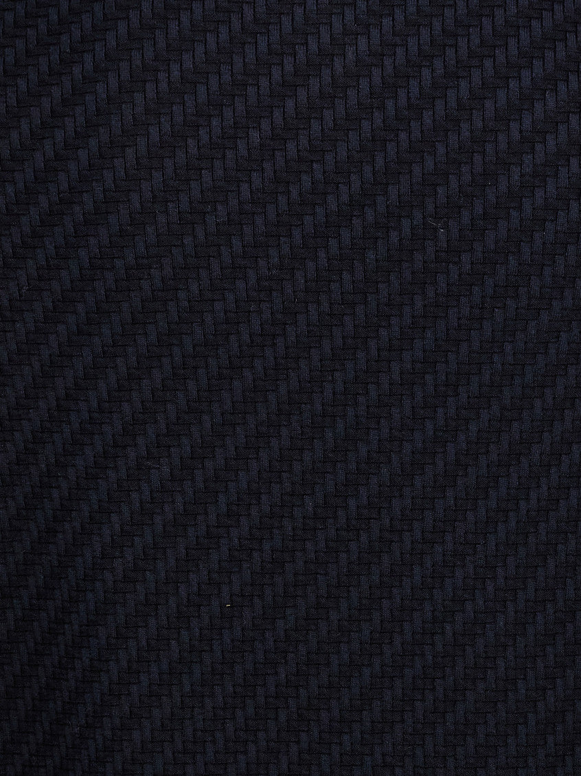 Blue Woven Knit Polo 4