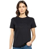 Black Scoop Neck Logo T-shirt 1