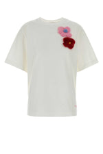 White  Crew Neck Patchwork T-shirt 1
