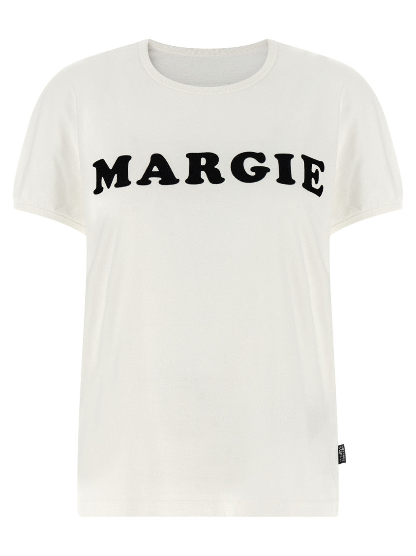 White Round Neck Printed T-shirt 1