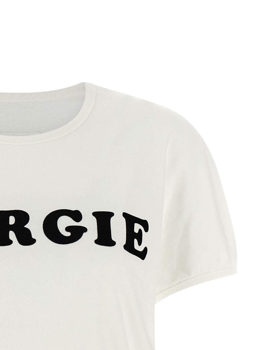 White Round Neck Printed T-shirt 3