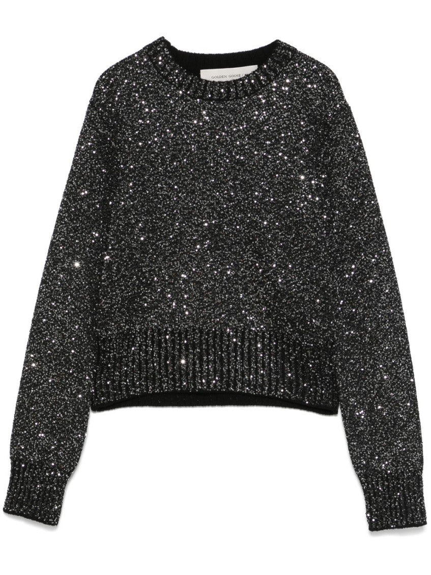 Black Sequined wool blend jumper 1