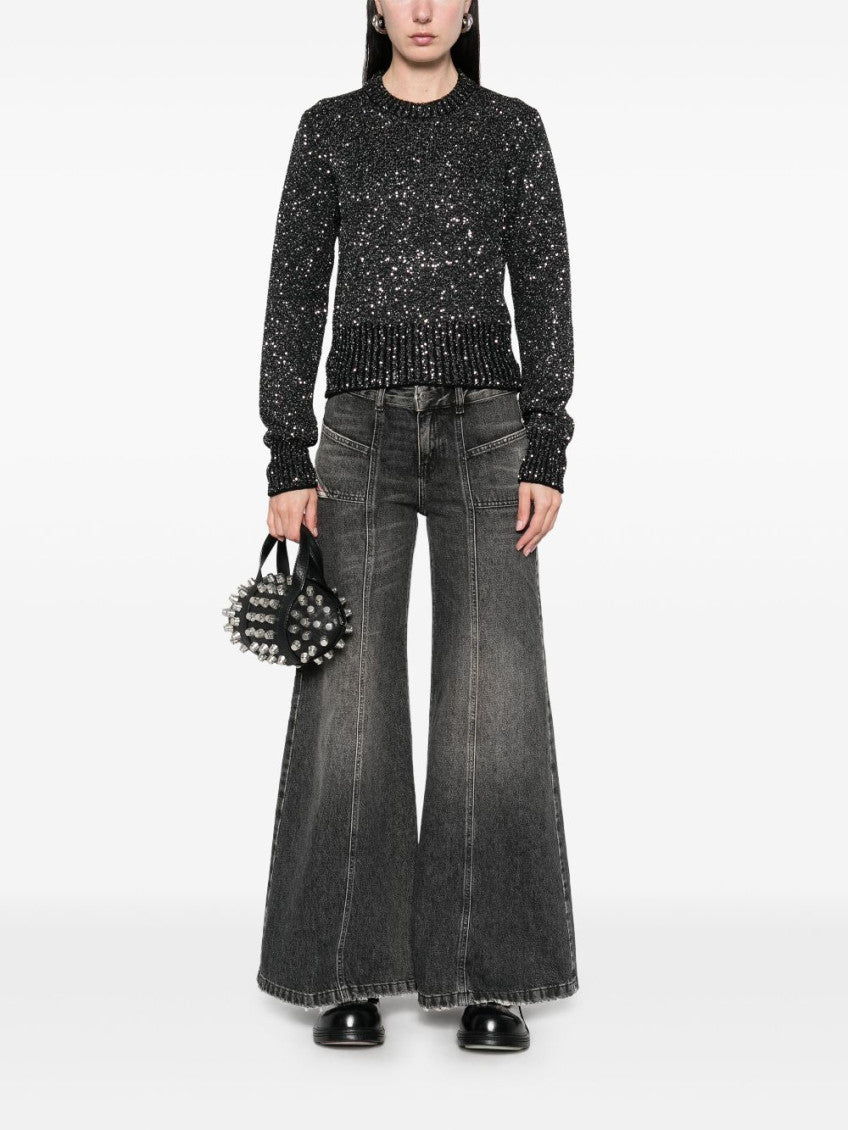 Black Sequined wool blend jumper 2