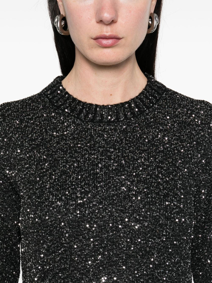 Black Sequined wool blend jumper 4