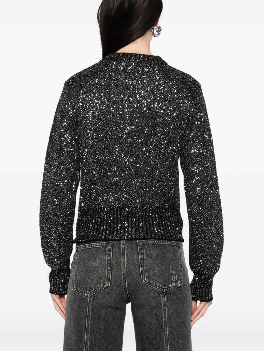 Black Sequined wool blend jumper 5