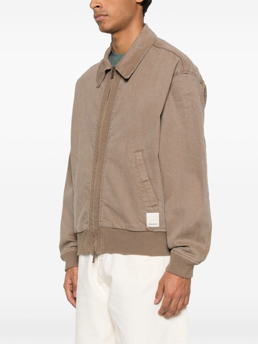 Brown Long Sleeves Logo Jacket 3