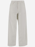 White Cotton And Linen Jeans 1