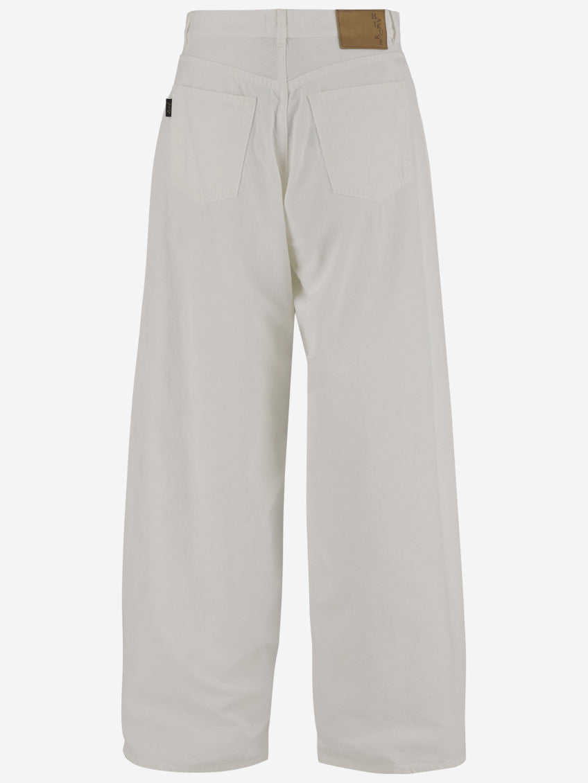 White Cotton And Linen Jeans 2