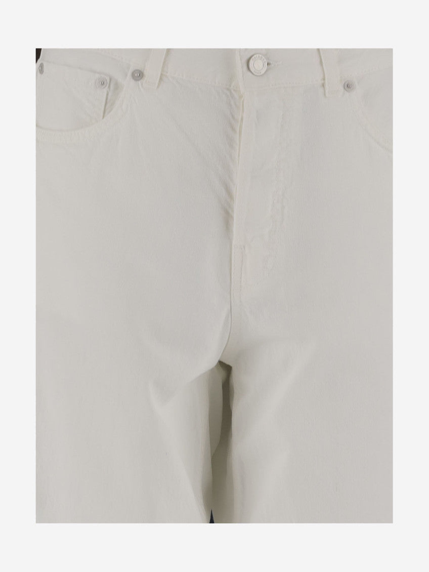 White Cotton And Linen Jeans 3