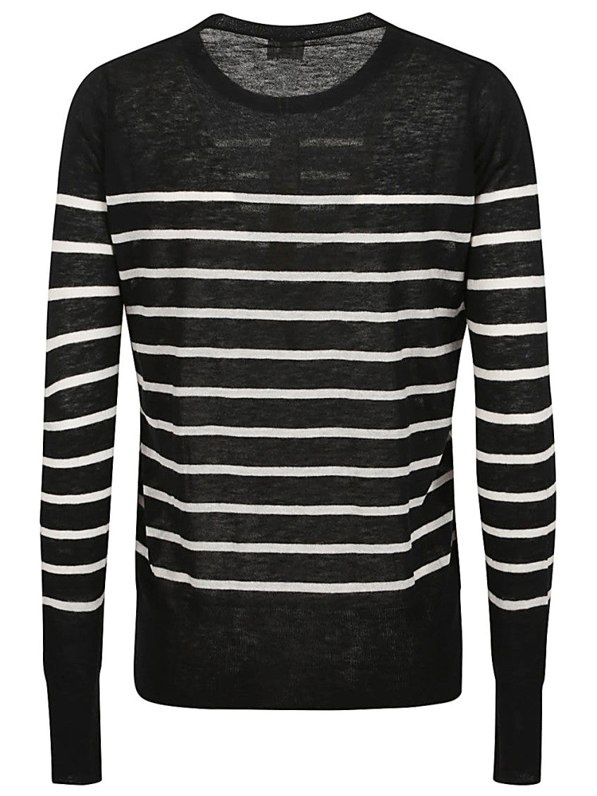Black Wool Striped Sweater 2