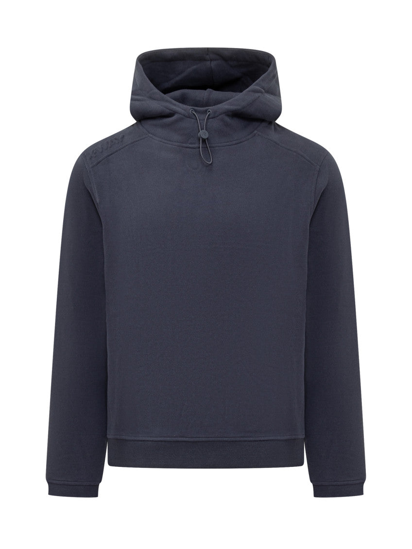 Blue Solid Hood Sweatshirt 1