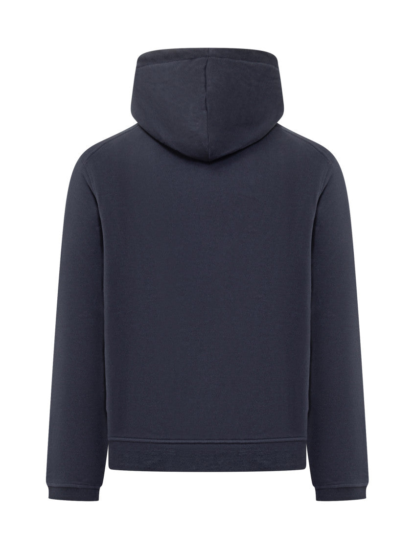Blue Solid Hood Sweatshirt 3