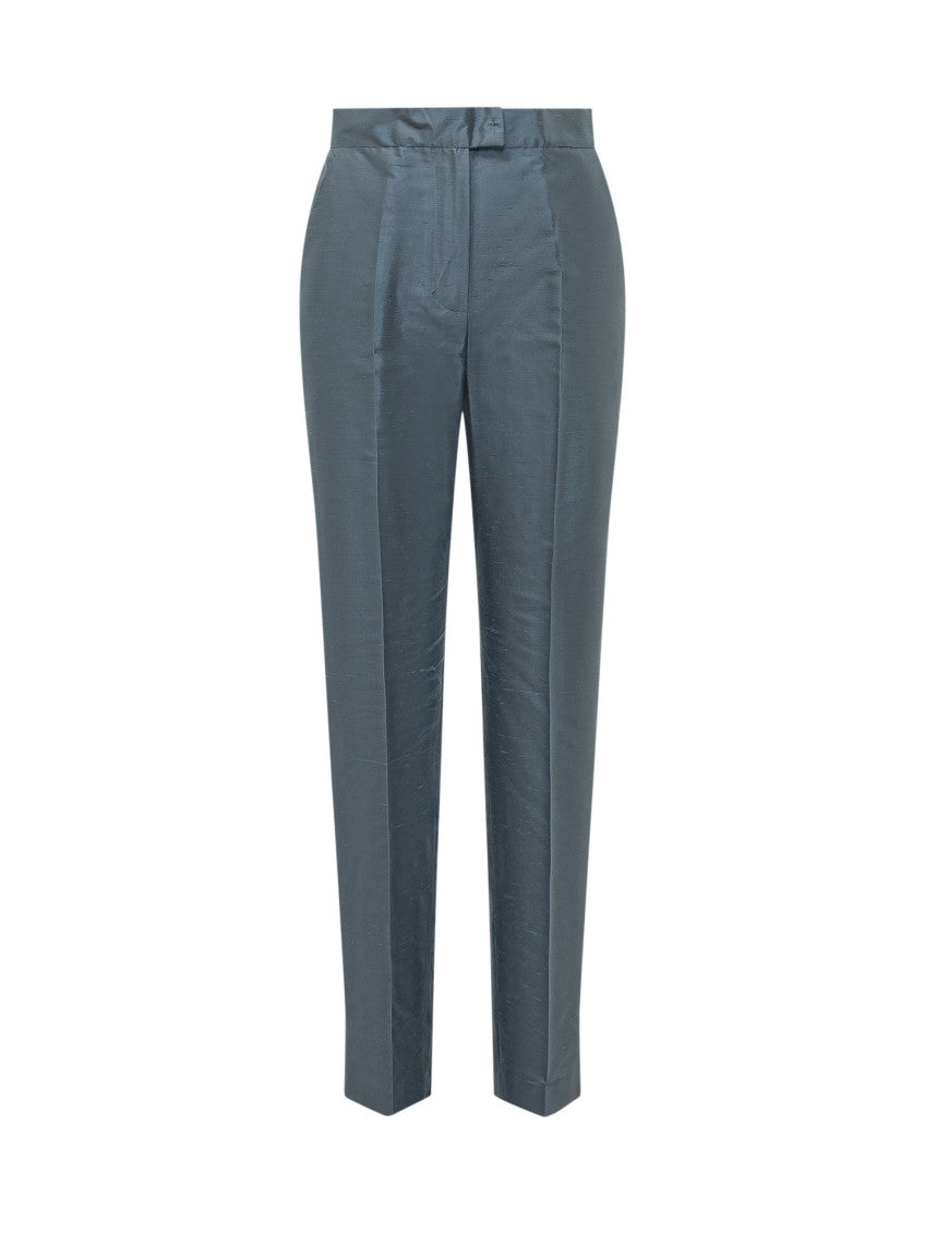 Blue Straight Flat Front Pants 1