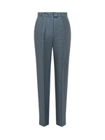 Blue Straight Flat Front Pants 1