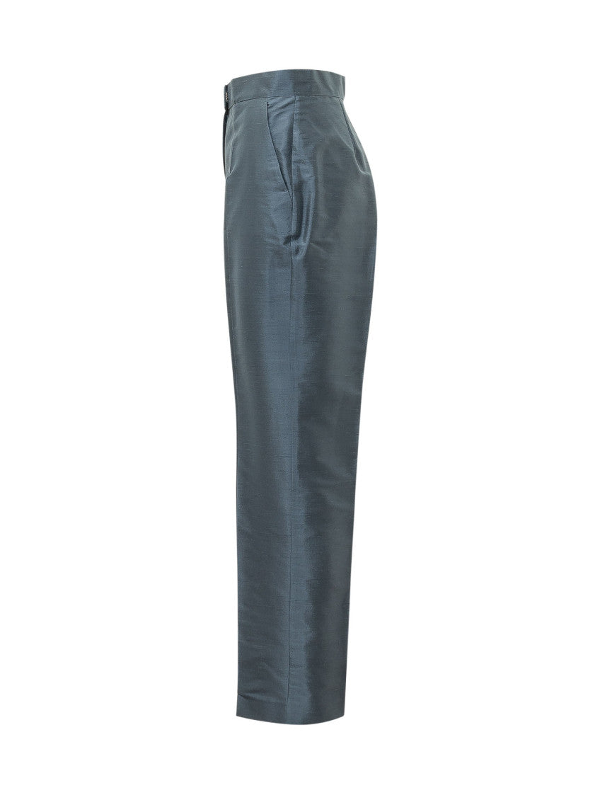 Blue Straight Flat Front Pants 3