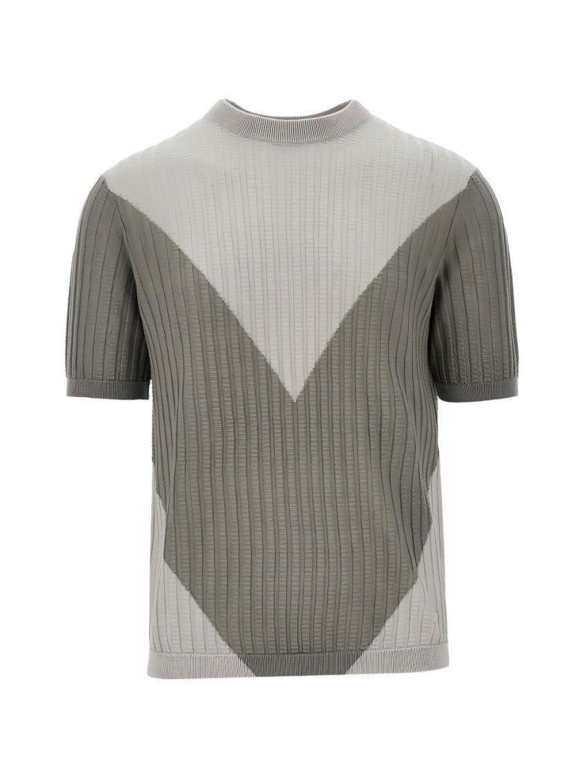 Brown Color Block Crew Neck Sweatshirt 1